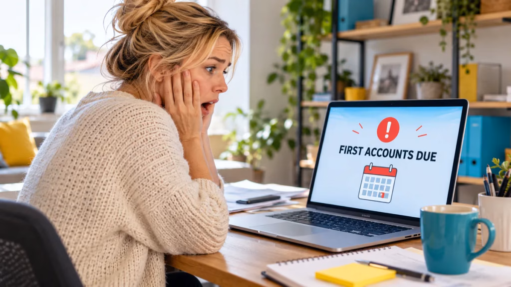 Company director checking when first company accounts are due