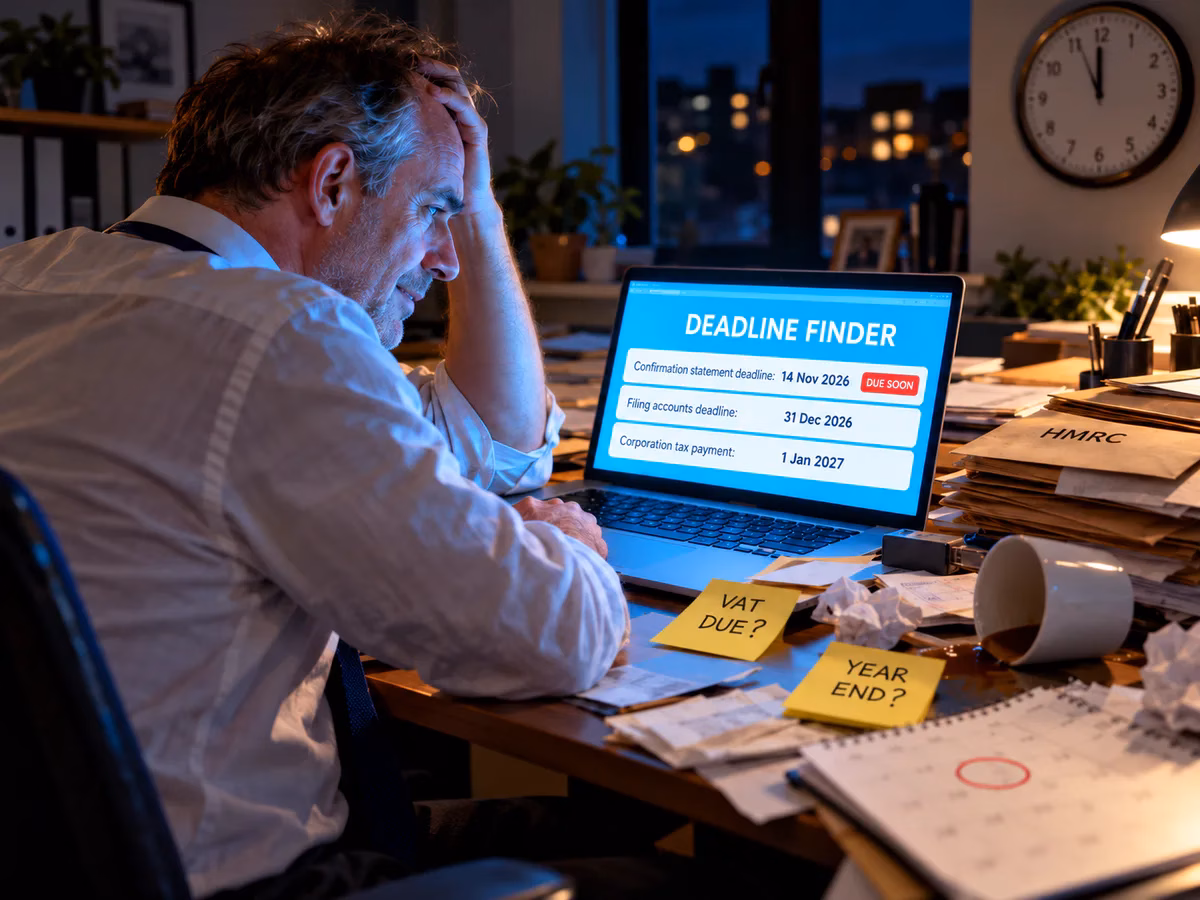 Director checking company deadlines